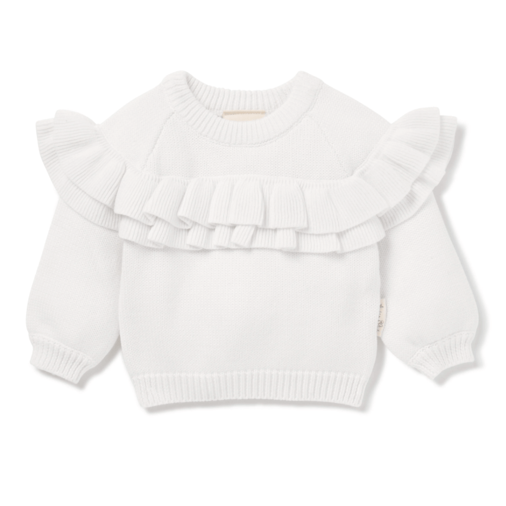Aster-and-Oak-Organic-Ruffle-Knit-Jumper-Snow-Naked-Baby-Eco-Boutique