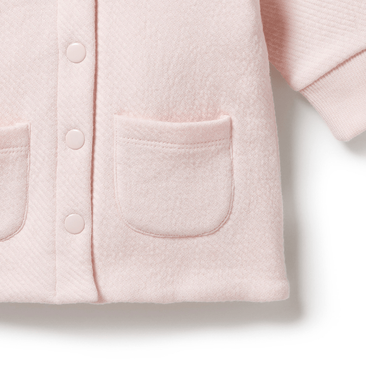 Close-Up-Of-Pocket-On-Wilson-And-Frenchy-Organic-Quilted-Jacket-Pink-Naked-Baby-Eco-Boutique