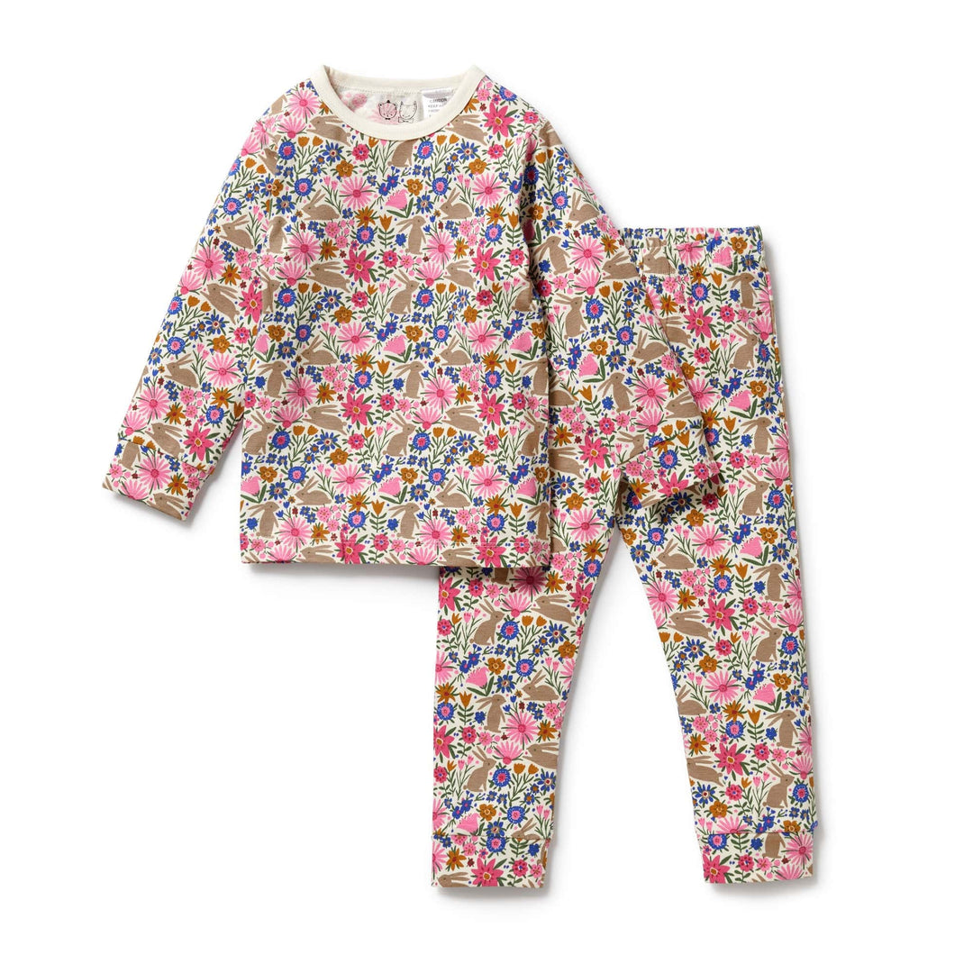 Children's Wilson & Frenchy Organic Long Sleeve Easter Pyjamas set on a white background.