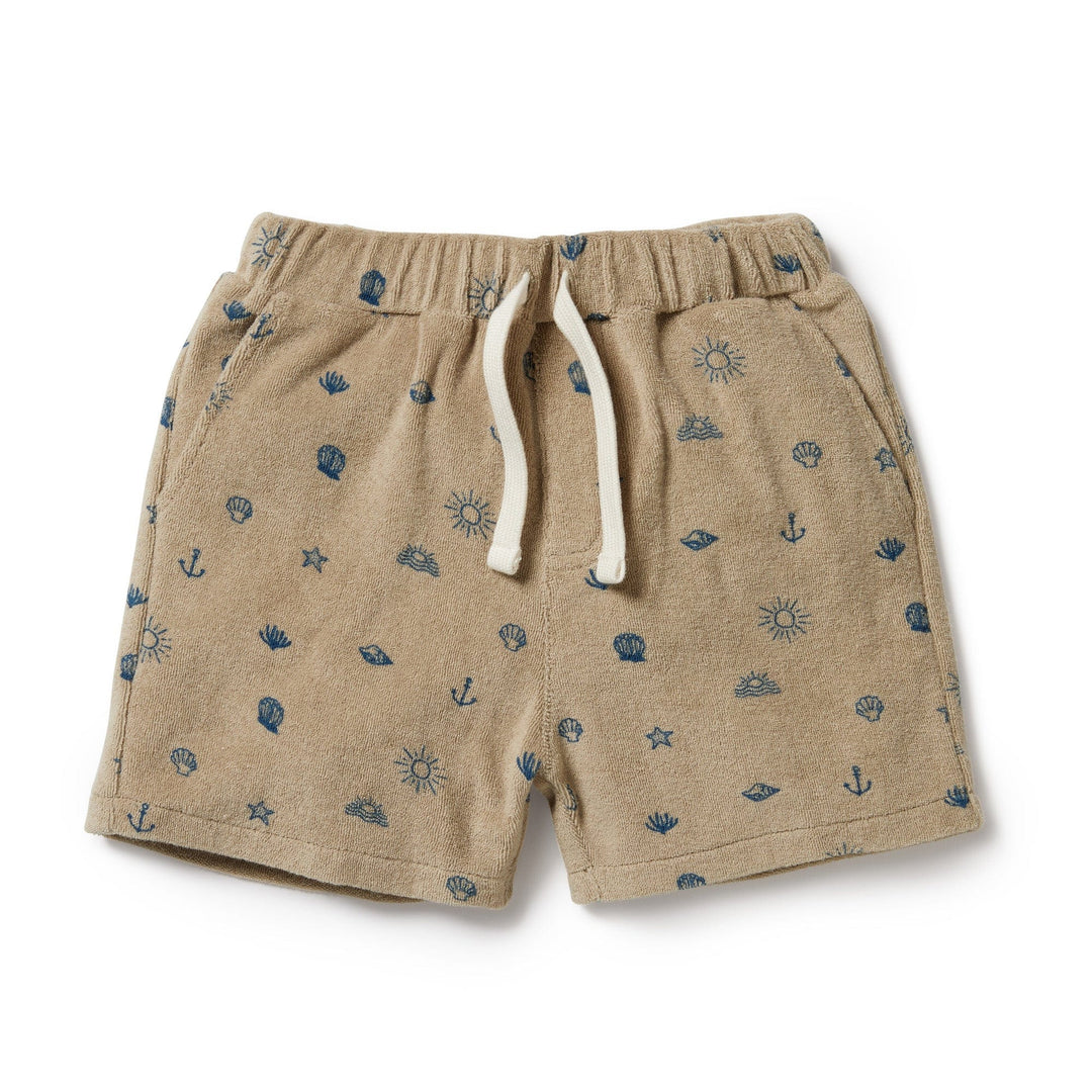 Wilson & Frenchy Organic Terry Kids Shorts with an elastic waistband for comfortable summer days.