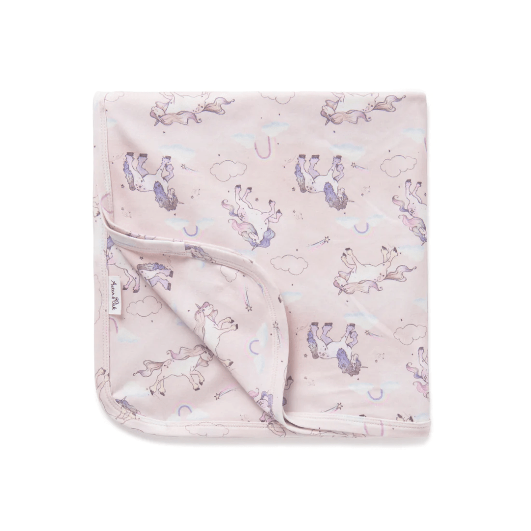 Unicorn Aster & Oak Organic Cotton Baby Swaddle Wrap (Multiple Variants) - Naked Baby Eco Boutique