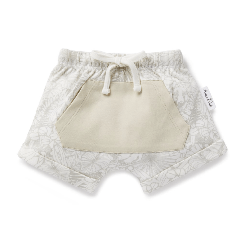 Aster & Oak Organic Animal Pocket Shorts - Naked Baby Eco Boutique