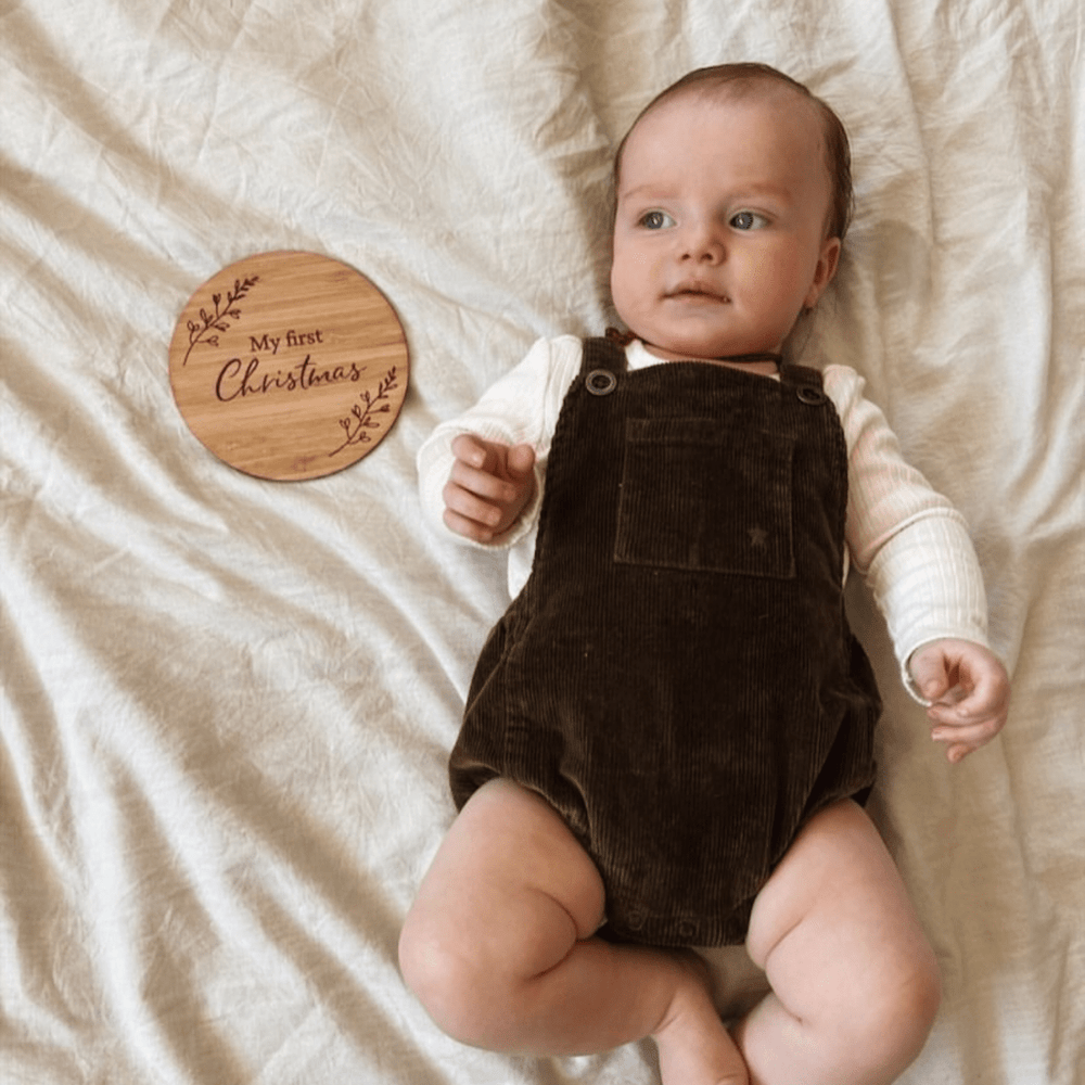 Baby-with-Funny-Bunny-Kids-Bamboo-My-First-Christmas-Plaque-Naked-Baby-Eco-Boutique