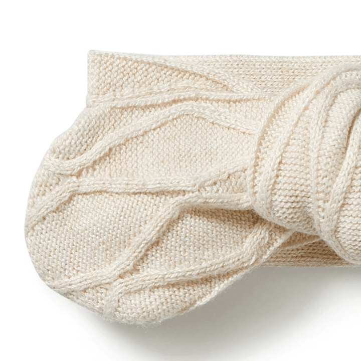 Close-Up-Of-Wilson-And-Frenchy-Knitted-Cable-Headband-Sand-Melange-Naked-Baby-Eco-Boutique
