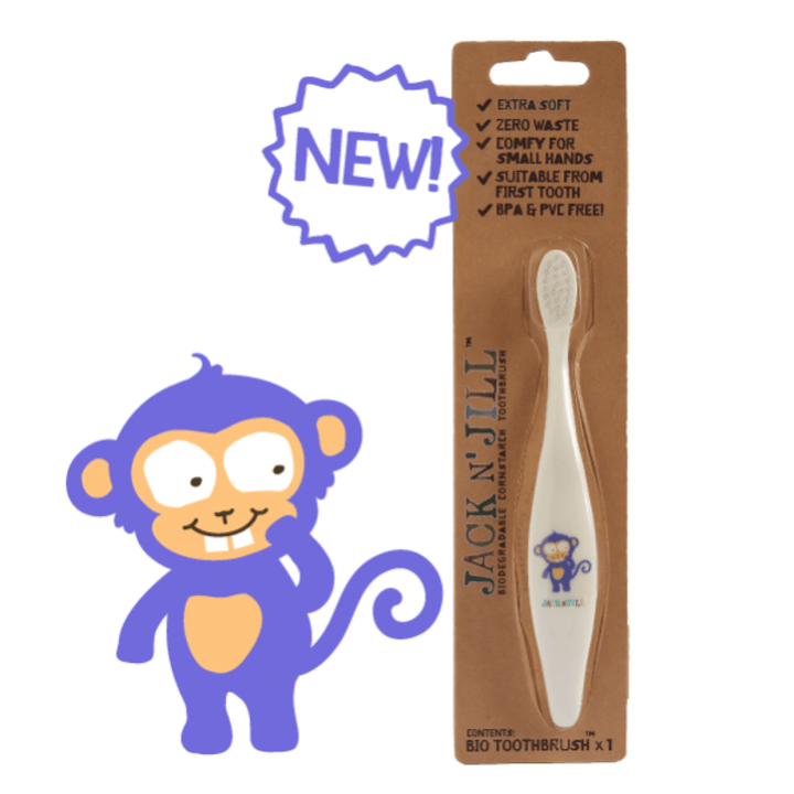 Monkey Jack N' Jill Biodegradable Toothbrush (Multiple Variants) - Naked Baby Eco Boutique