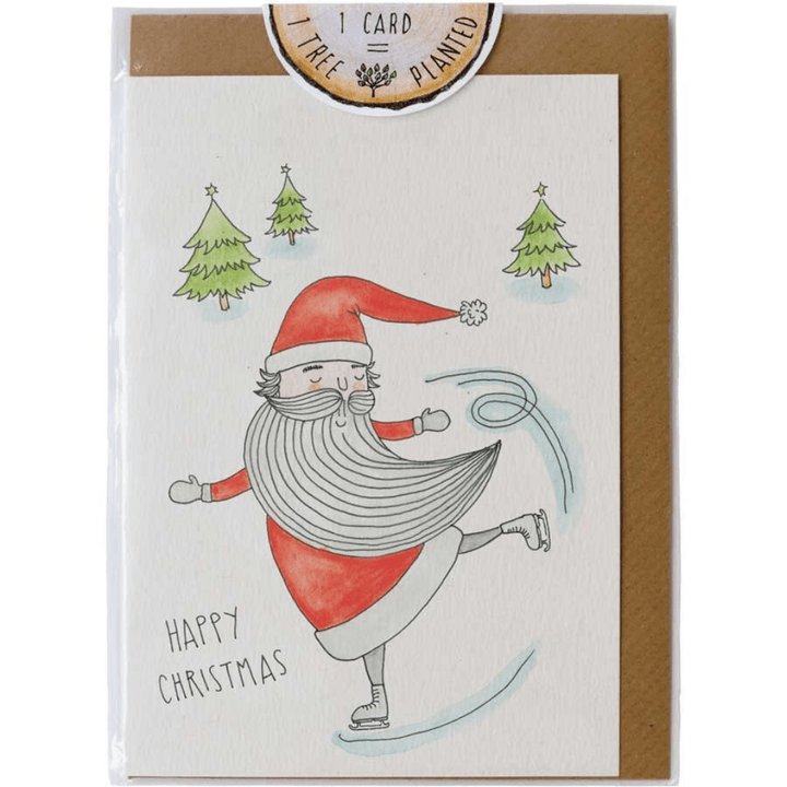 Little Difference Skating Santa Holiday Card - Naked Baby Eco Boutique