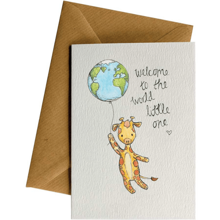 Little Difference Welcome Giraffe Greeting Card - Naked Baby Eco Boutique