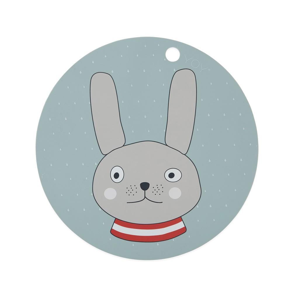 Rabbit (Minty) OYOY Mini Round Silicone Placemat (Multiple Variants) - Naked Baby Eco Boutique
