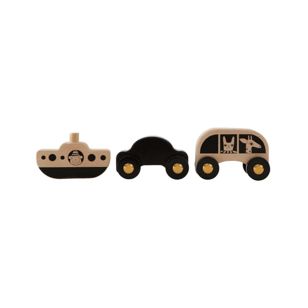 OYOY Mini No Rush Wooden Cars & Boat Set - Naked Baby Eco Boutique