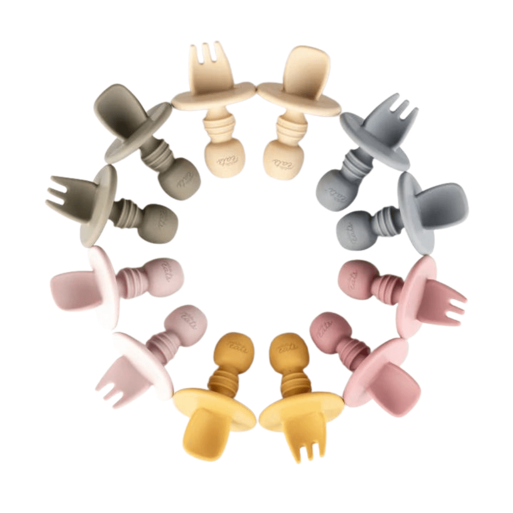Petite-Eats-Silicone-Baby-Cutlery-All-Colours-In-A-Circle-Naked-Baby-Eco-Boutique