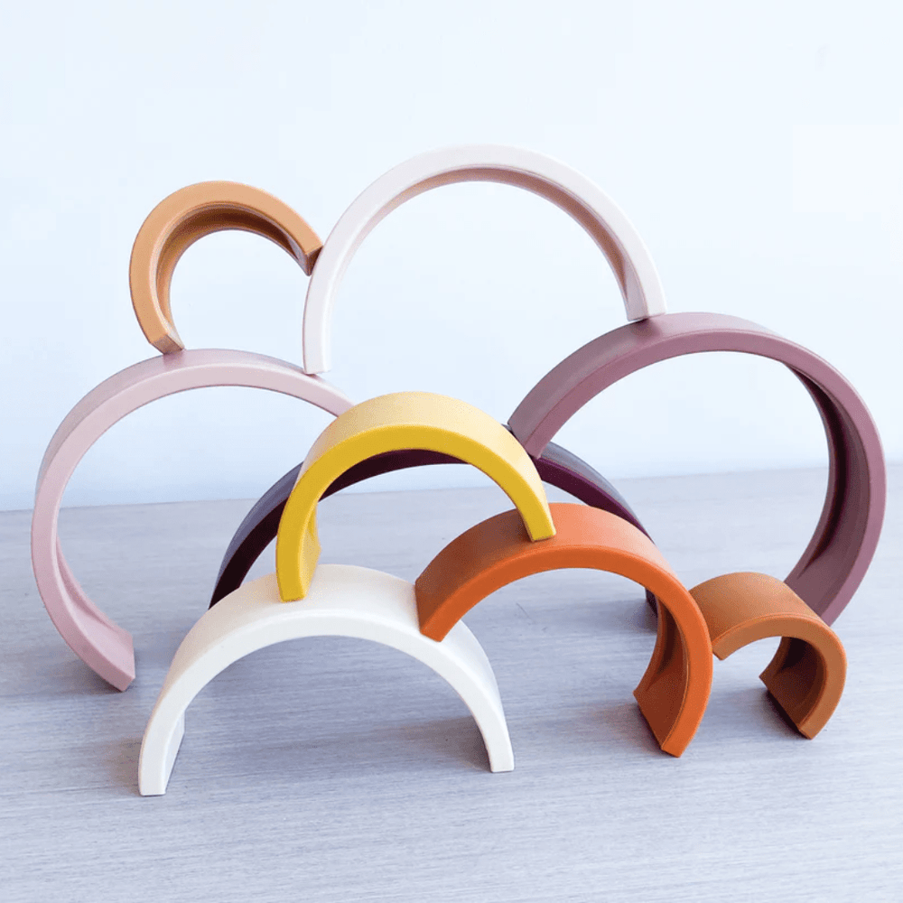 Petite-Eats-Silicone-Rainbow-Stacker-Pieces-Stacked-Naked-Baby-Eco-Boutique