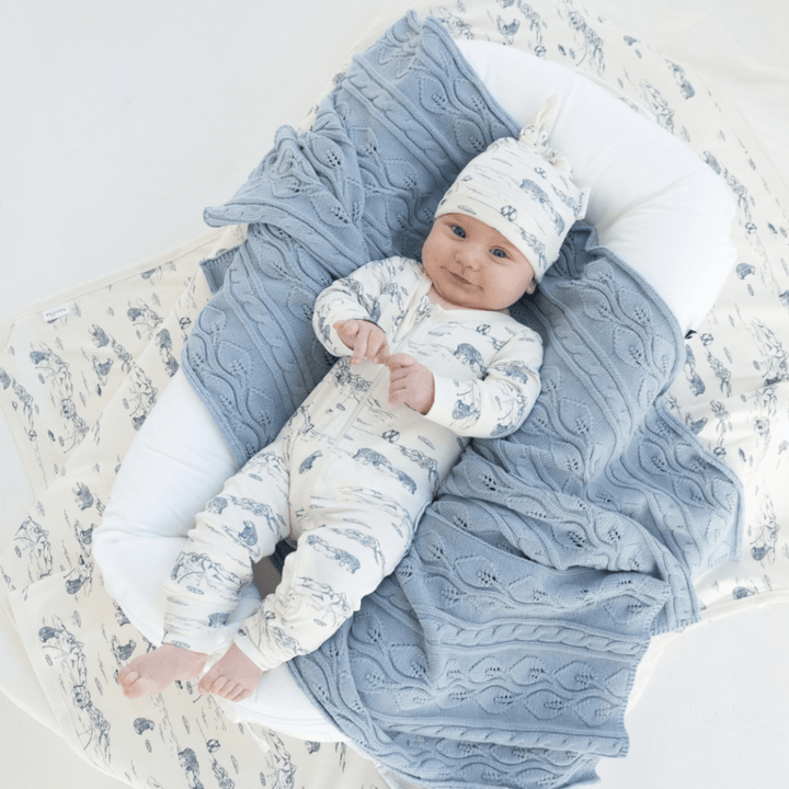 PRE-ORDER: Aster & Oak Organic Cotton Long-Sleeved Zip Romper (Multiple Variants) - Naked Baby Eco Boutique