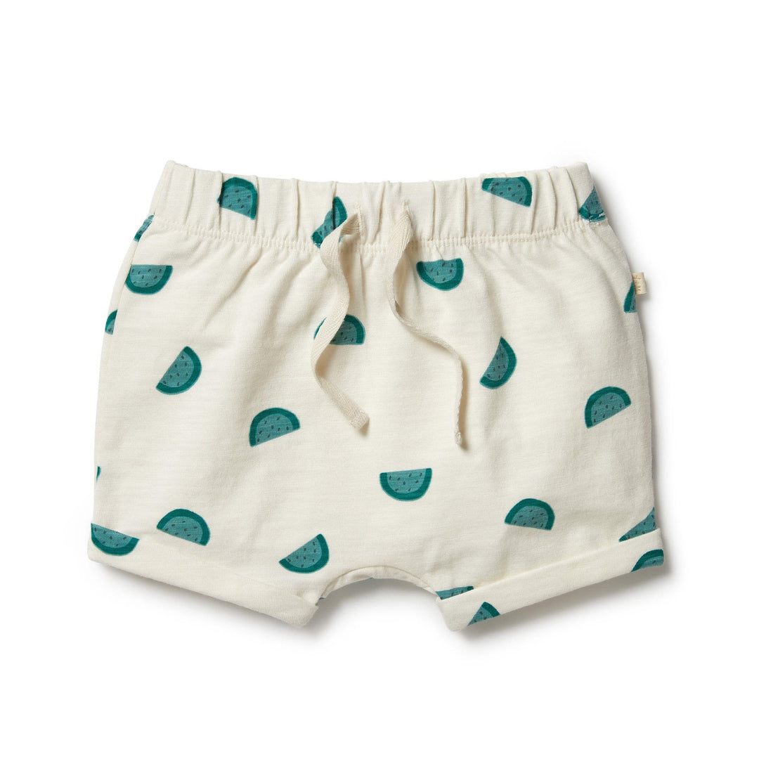 Watermelon / 0-3 Months Wilson & Frenchy Organic Tie Front Shorts (Multiple Variants) - Naked Baby Eco Boutique