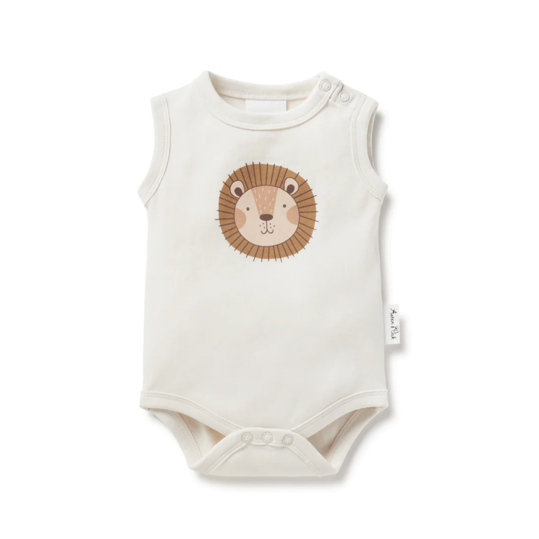 Aster-And-Oak-Organic-Lion-Print-Singlet-Onesie-Naked-Baby-Eco-Boutique