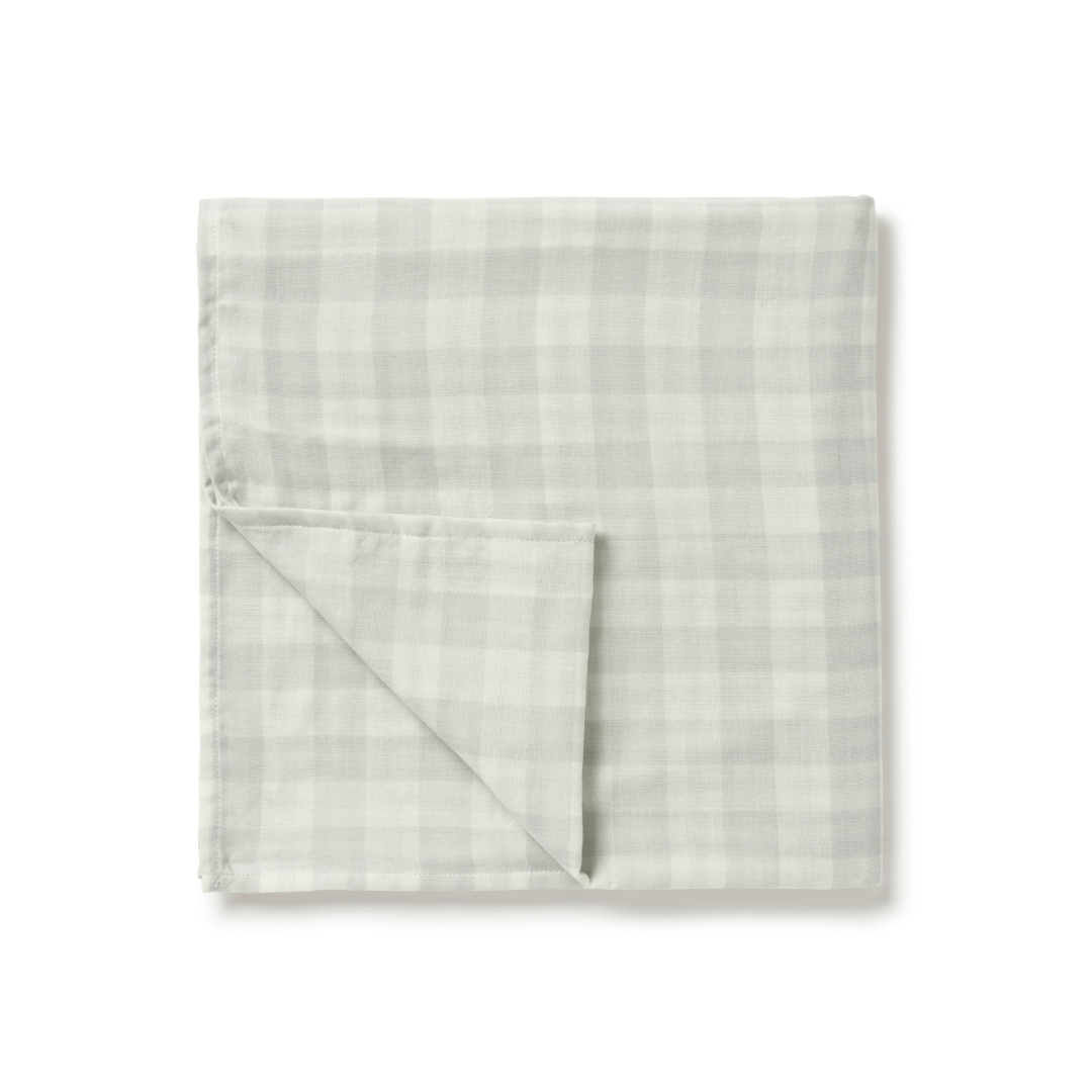 Aster & Oak Organic Muslin Gingham Baby Swaddle Wrap (Multiple Variants) - Naked Baby Eco Boutique