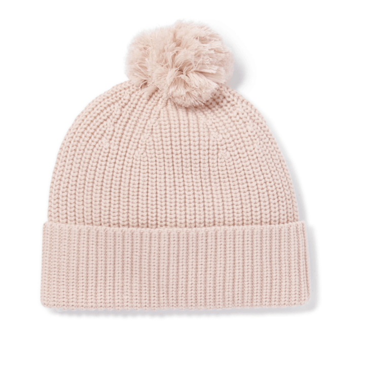 Aster-and-Oak-Organic-Cotton-PomPom-Beanie-Blush-Naked-Baby-Eco-Boutique