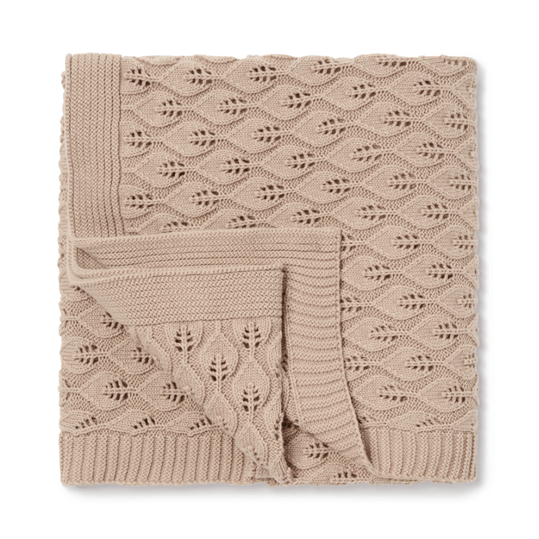 Aster & Oak Organic Leaf Knit Baby Blanket - LUCKY LAST