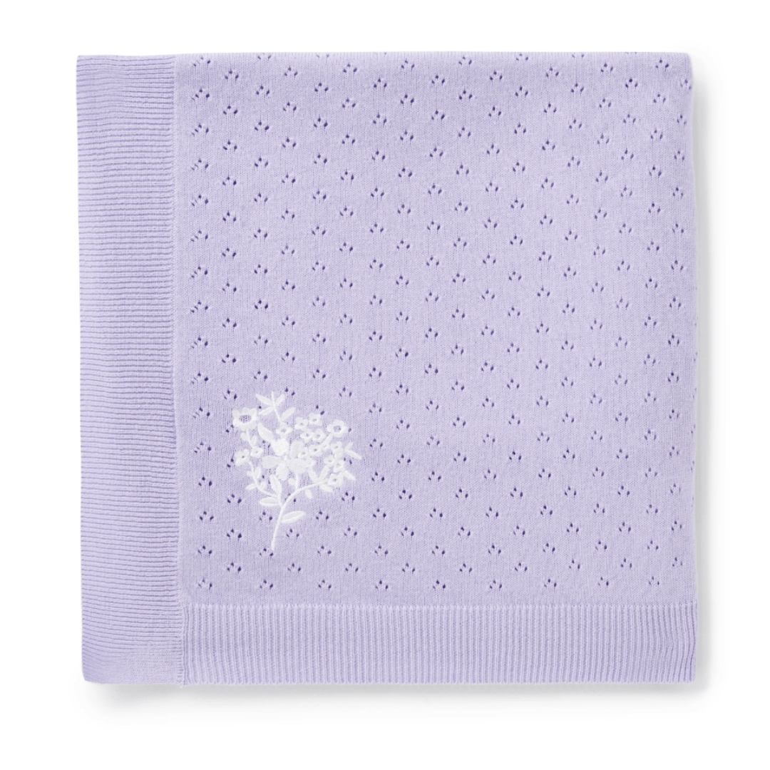 Aster & Oak Organic Ruffle Knit Baby Blanket