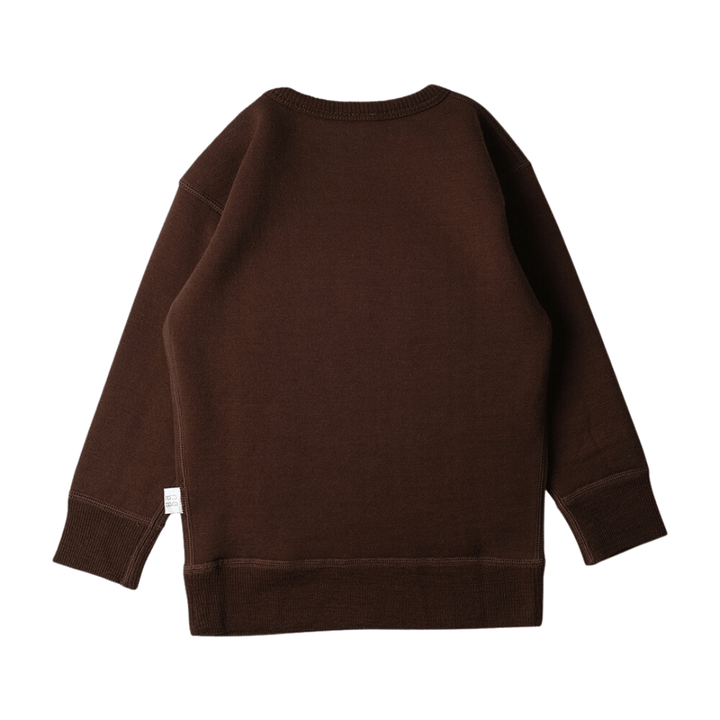 Babu-Merino-Fleece-Crew-Neck-Sweatshirt-Chocolate-Back-Naked-Baby-Eco-Boutique