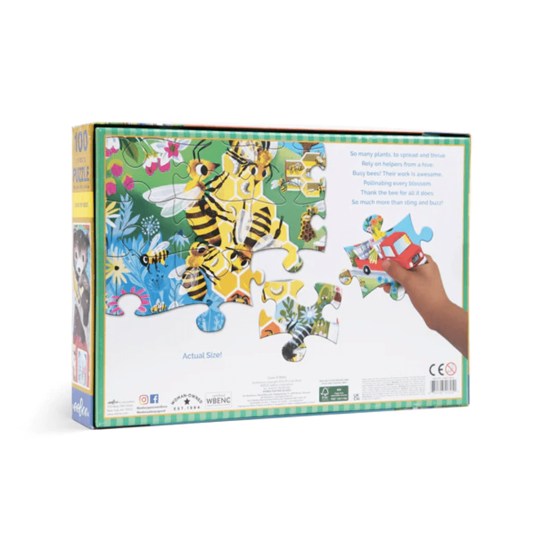 Back-Of-Box-Eeboo-100-Piece-Puzzle-Love-Of-Bees-In-Box-Naked-Baby-Eco-Boutique