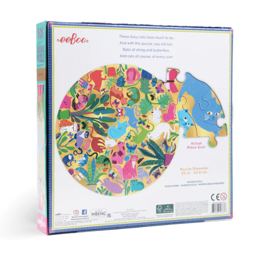 Back-Of-Box-Eeboo-100-Piece-Round-Puzzle-Busy-Cats-Naked-Baby-Eco-Boutique