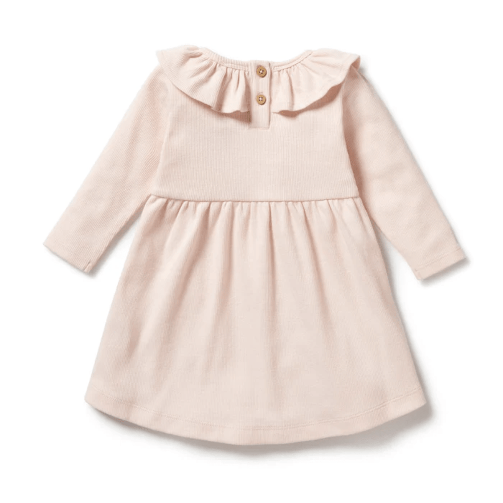 Back-Of-Wilson-And-Frenchy-Organic-Rib-Long-Sleeved-Ruffle-Dress-Naked-Baby-Eco-Boutique