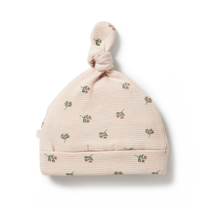 Back-Of-Wilson-And-Frenchy-Organic-Waffle-Knot-Hat-Emily-Floral-Naked-Baby-Eco-Boutique