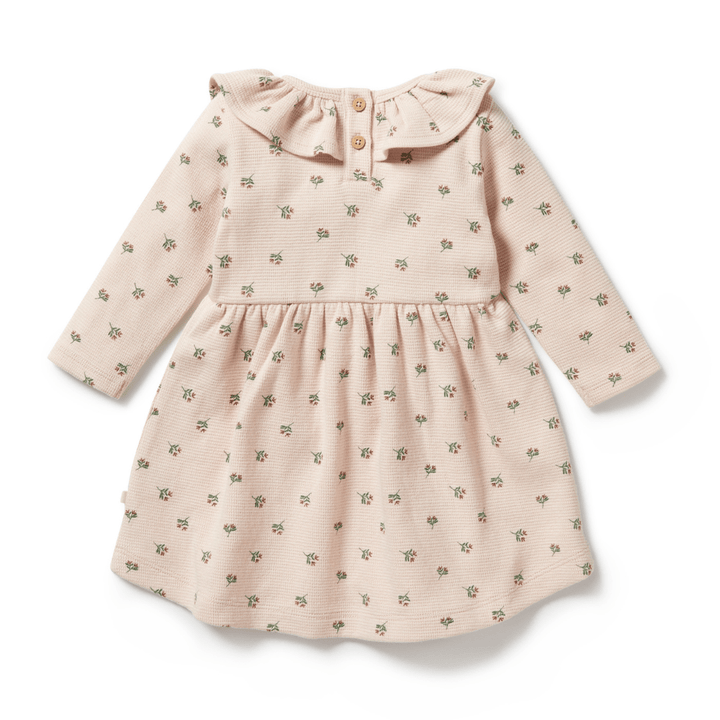 Back-Of-Wilson-And-Frenchy-Organic-Waffle-Long-Sleeved-Ruffle-Dress-Emily-Floral-Naked-Baby-Eco-Boutique