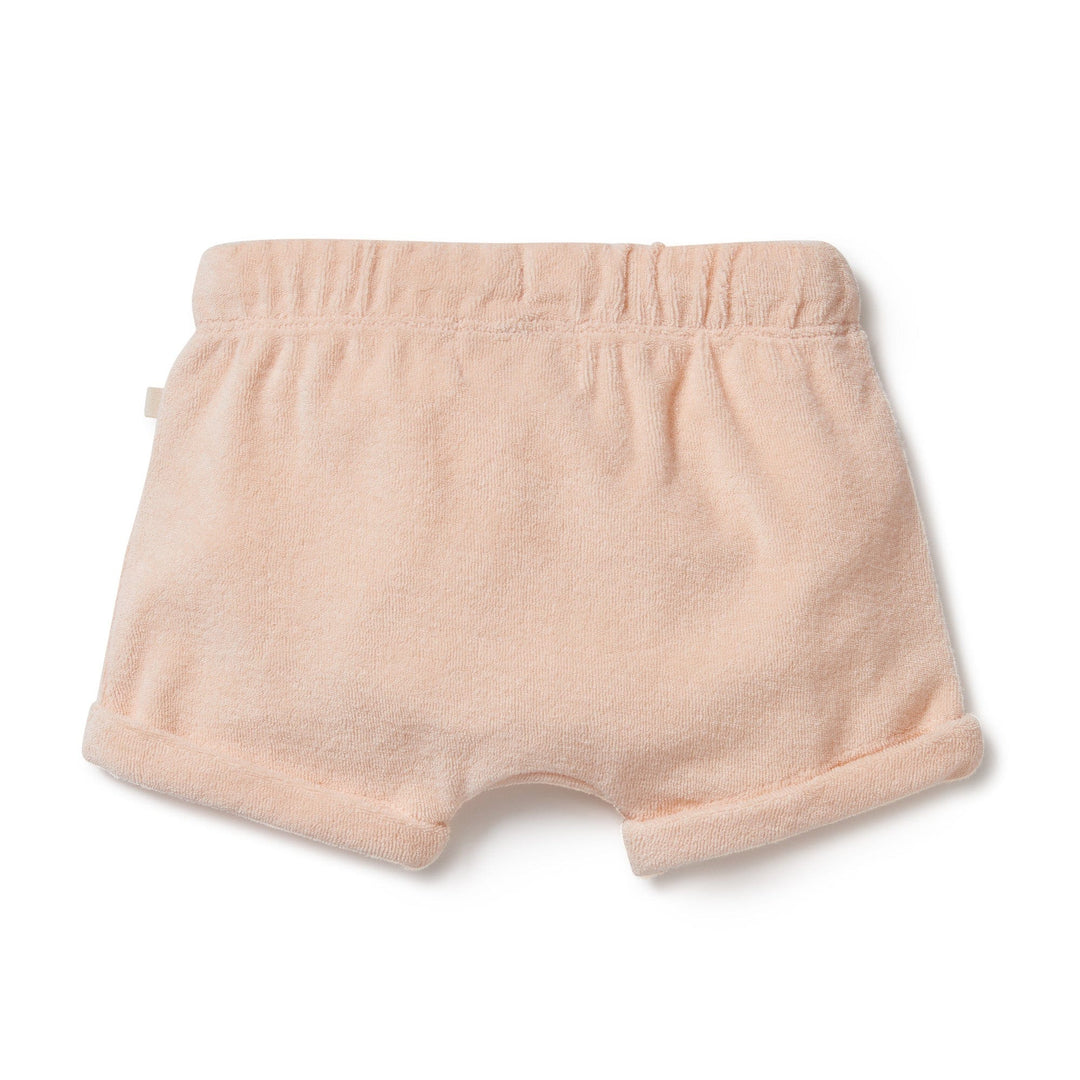 Wilson & Frenchy Organic Terry Cuffed Shorts (Multiple Variants) on a white background, providing comfort to your little one.