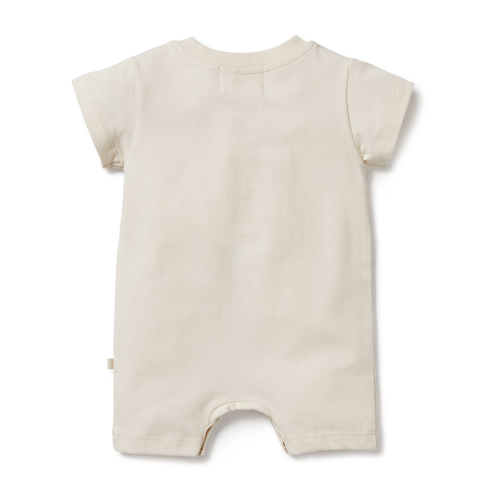 An Wilson & Frenchy organic baby growsuit in beige.