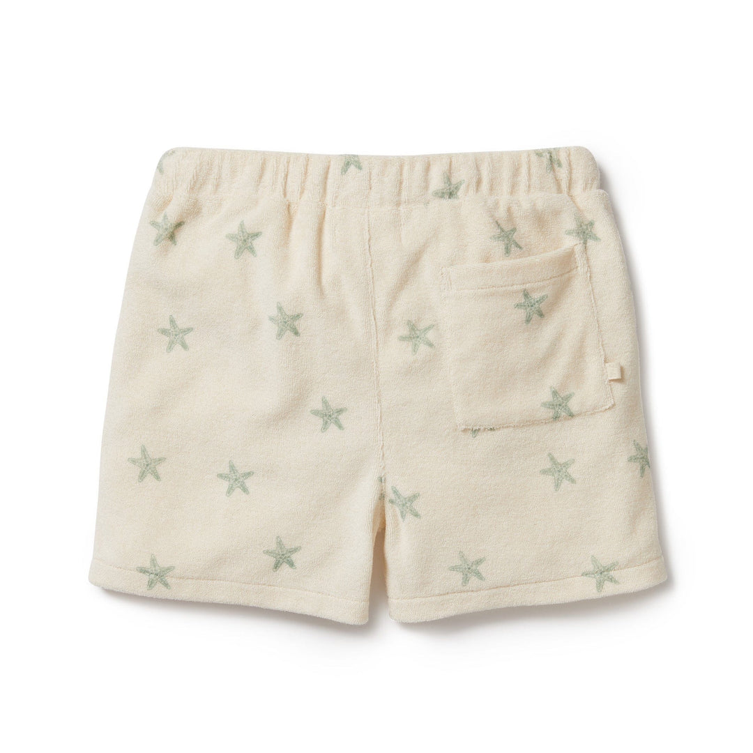 Wilson & Frenchy Organic Terry Kids Shorts (Multiple Variants) with an elastic waistband.