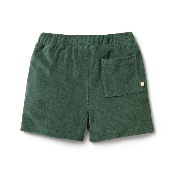 A child's Wilson & Frenchy Organic Terry kids shorts with an elastic waistband.