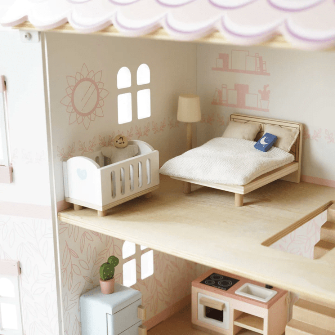 Bedroom-Furniture-In-Dollhouse-From-Styled-Image-Of-Le-Toy-Van-Dollhouse-Furniture-Starter-Set-Naked-Baby-Eco-Boutique