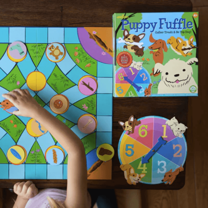 Board-And-Spinner-In-Eeboo-Puppy-Fluffle-Game-Naked-Baby-Eco-Boutique
