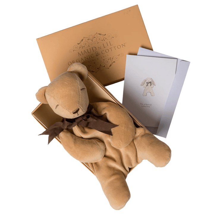Maud N Lil Organic Teddy Comforter - Gift Boxed - Naked Baby Eco Boutique