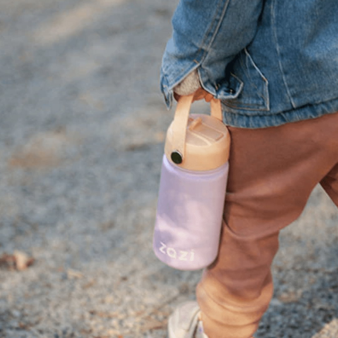 Carrying-With-Handle-Zazi-Flexiflask-Drink-Bottle-400ml-Peach-Sherbert-Naked-Baby-Eco-Boutique