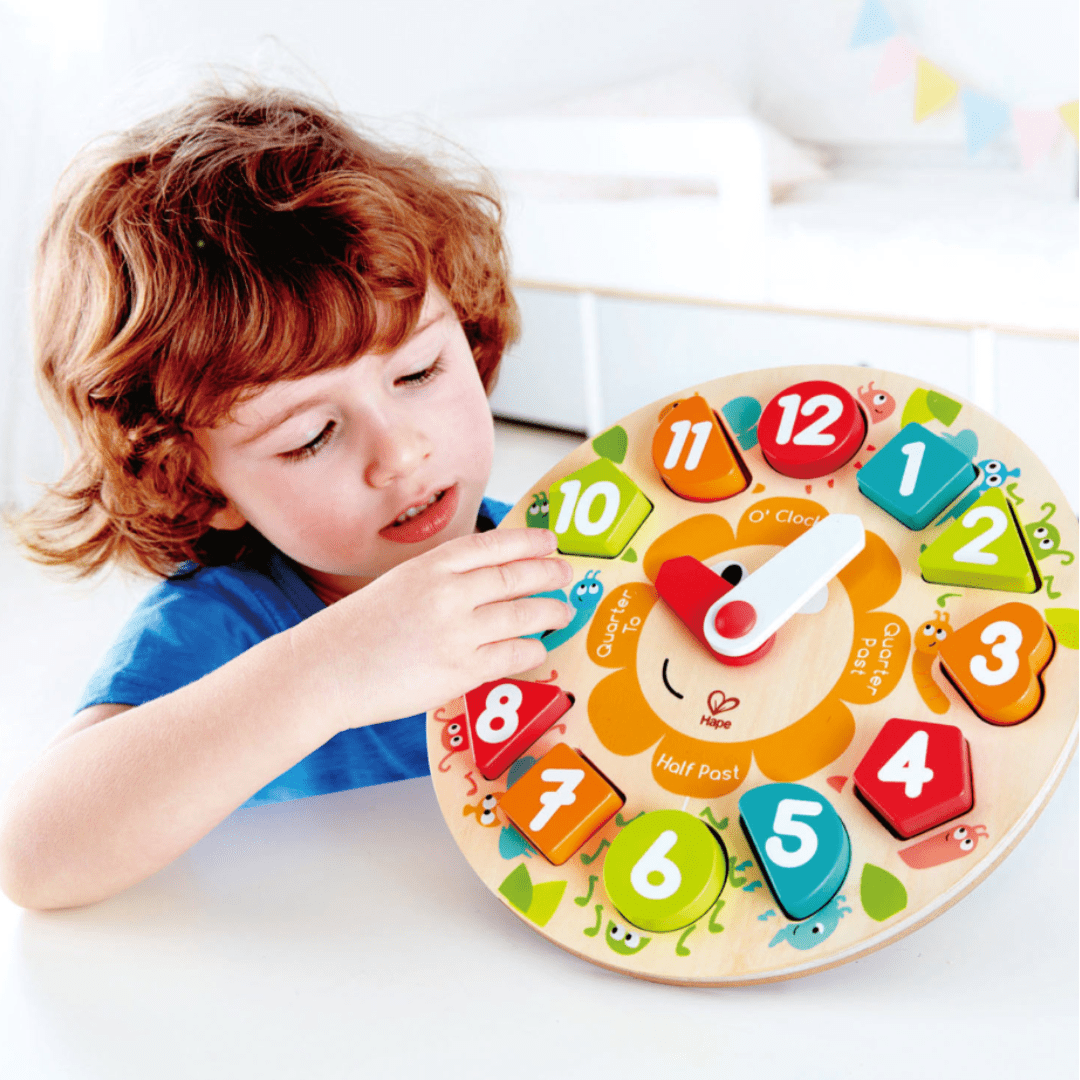 Hape Chunky Clock Puzzle - Naked Baby Eco Boutique