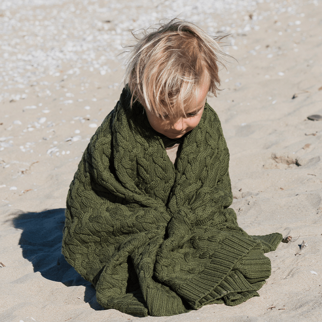 Babu Merino Cable Knit Blanket (Multiple Variants) - Naked Baby Eco Boutique