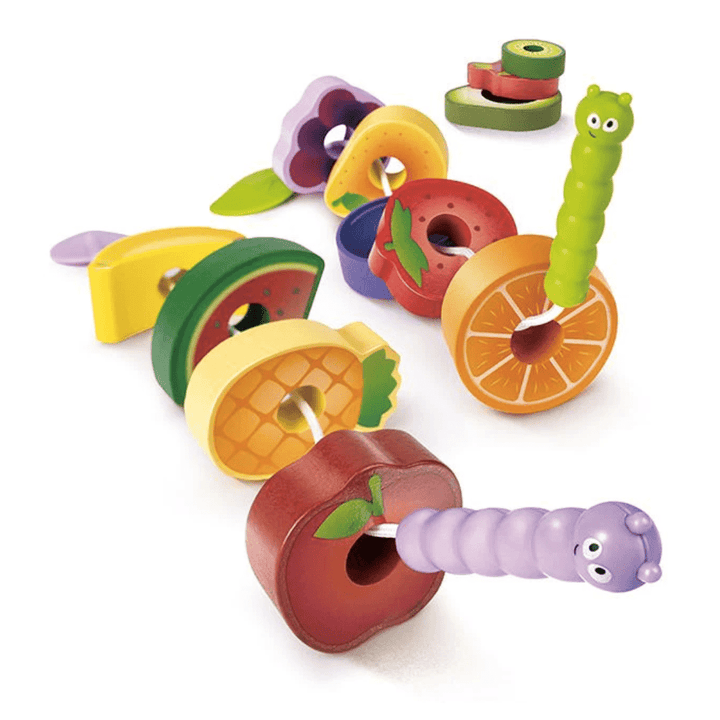 Close-Up-Of-Caterpiller-With-Fruit-In-Hape-Caterpiller-Fruit-Feast-Naked-Baby-Eco-Boutique