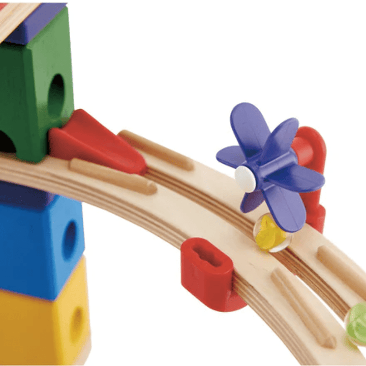 Close-Up-Of-Hape-Quadrilla-Marble-Run-Race-To-The-Finish-Naked-Baby-Eco-Boutique