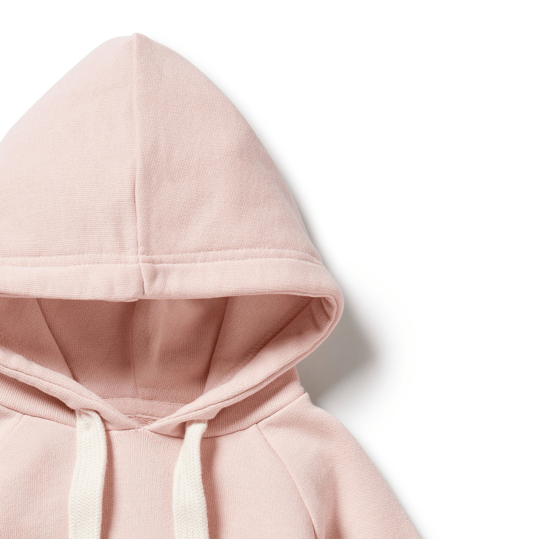 Close-Up-Of-Hood-On-Wilson-And-Frenchy-Organic-Terry-Hooded-Sweat-Top-Rose-Naked-Baby-Eco-Boutique