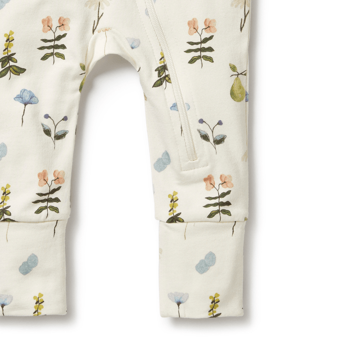 Close-Up-Of-Leg-And-Zip-On-Wilson-And-Frenchy-Organic-Pyjamas-Petit-Garden-Naked-Baby-Eco-Boutique