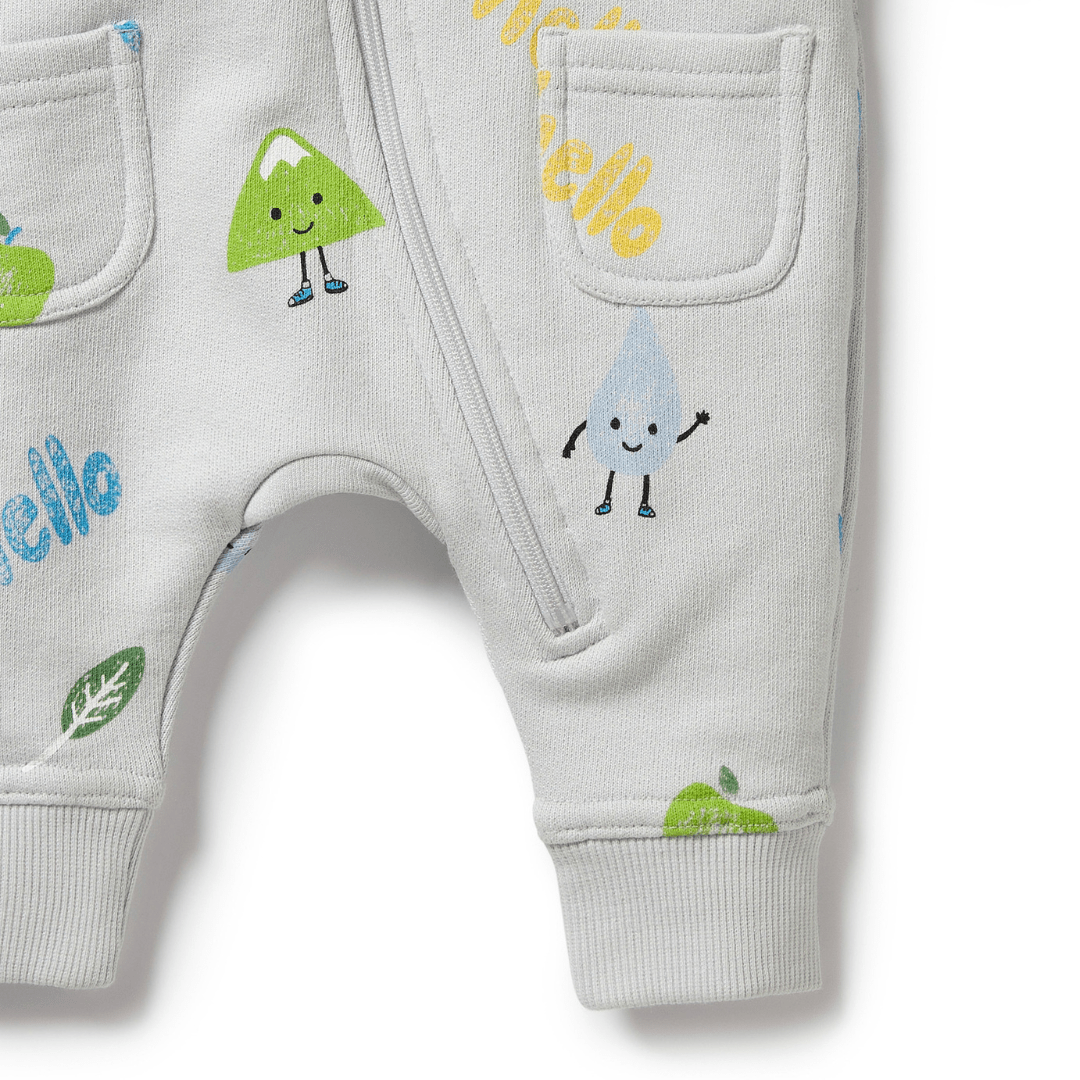 Close-Up-Of-Leg-And-Zip-On-Wilson-And-Frenchy-Organic-Terry-Growsuit-Bluebelle-Naked-Baby-Eco-Boutique