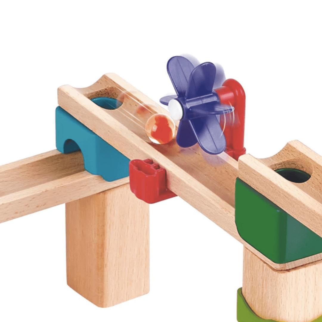 Close-Up-Of-Parts-On-Hape-Marble-Rally-Block-Set-Naked-Baby-Eco-Boutique