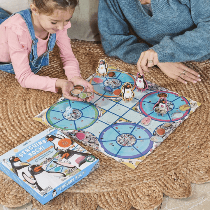 Close-Up-Of-Playing-Game-Together-Eeboo-Penguins-Rock-Board-Game-Naked-Baby-Eco-Boutique
