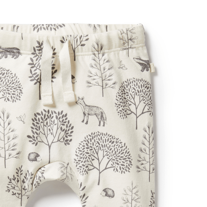 Close-Up-Of-Print-On-Wilson-And-Frenchy-Organic-Baby-Leggings-Woodlands-Naked-Baby-Eco-Boutique