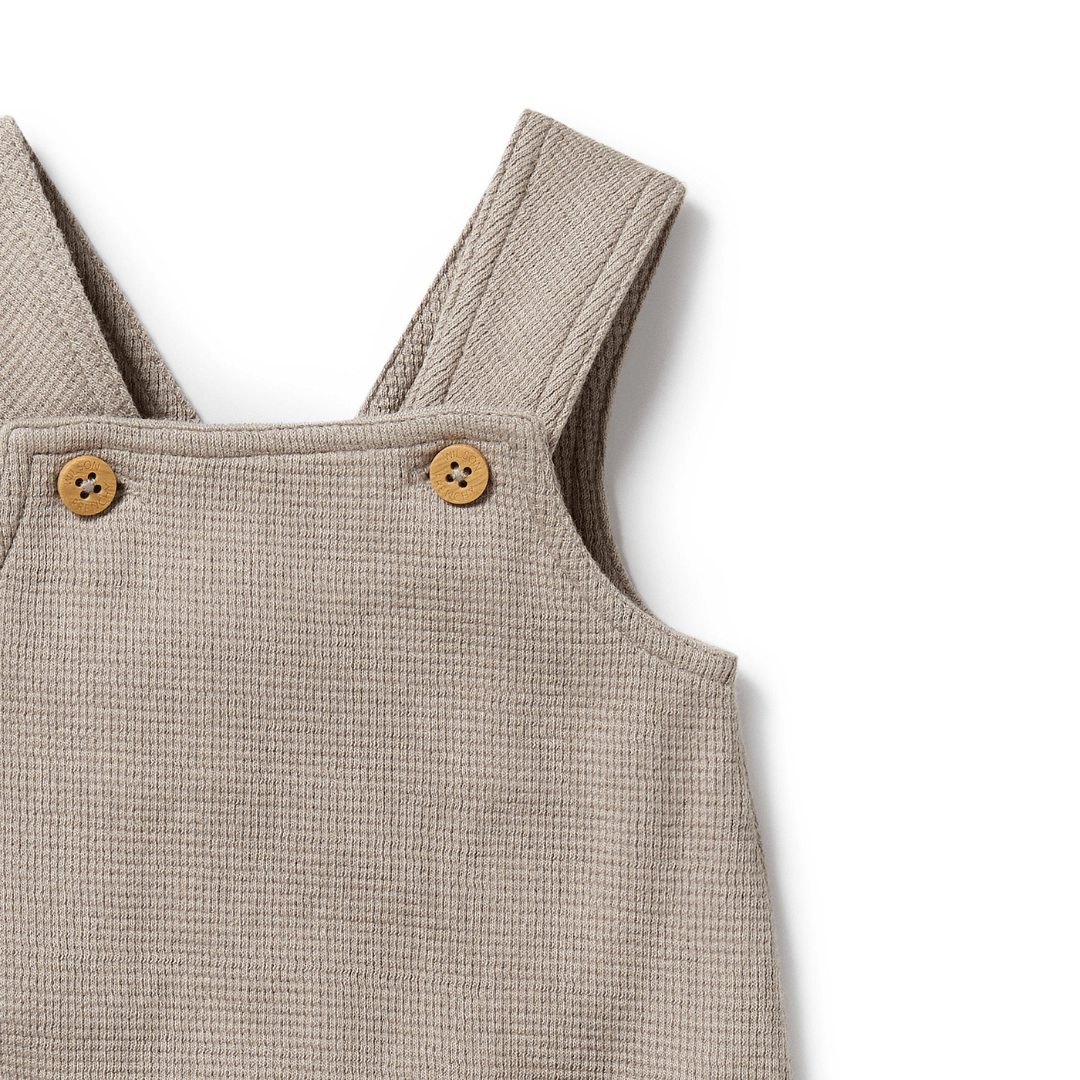 Close-Up-Of-Straps-And-Buttons-On-Wilson-And-Frenchy-Organic-Waffle-Overalls-Mushroom-Naked-Baby-Eco-Boutique