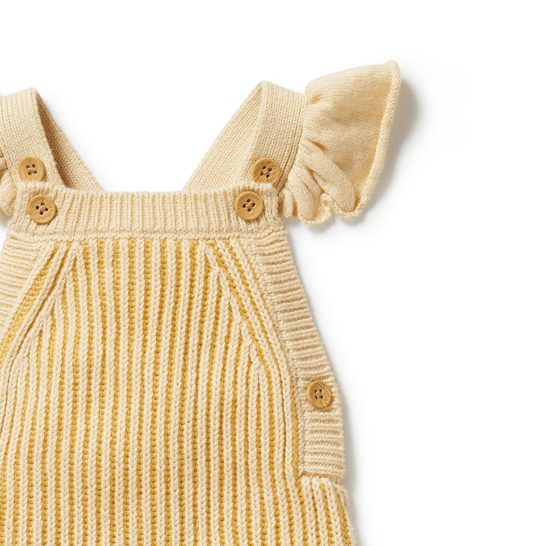 Close-Up-Of-The-Straps-On-Wilson-And-Frenchy-Knitted-Ruffle-Overalls-Dijon-Naked-Baby-Eco-Boutique