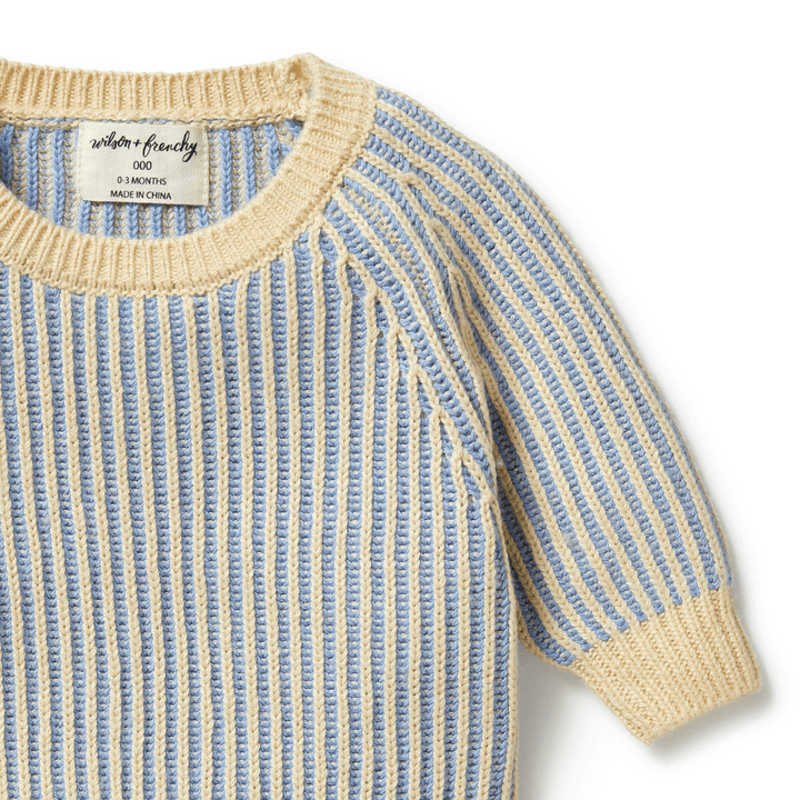 Close-Up-Of-Wilson-And-Frenchy-Knitted-Ribbed-Jumper-Dew-Naked-Baby-Eco-Boutique