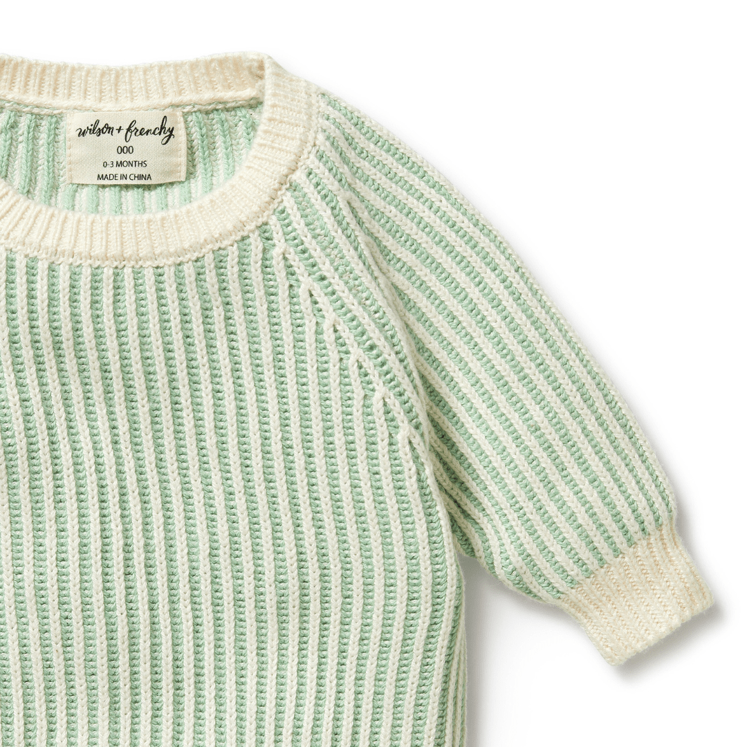Close-Up-Of-Wilson-And-Frenchy-Knitted-Ribbed-Jumper-Mint-Green-Naked-Baby-Eco-Boutique